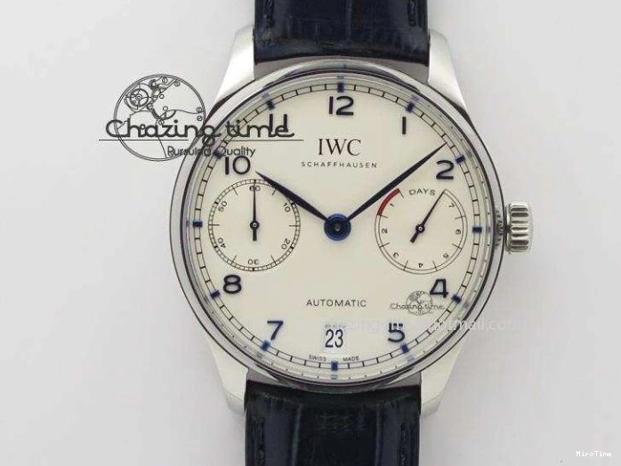 MIROTIME 0110 Original Portuguese 40mm Chrono RG Gray Dial Sliver Subdial on Leather Strap A 7392